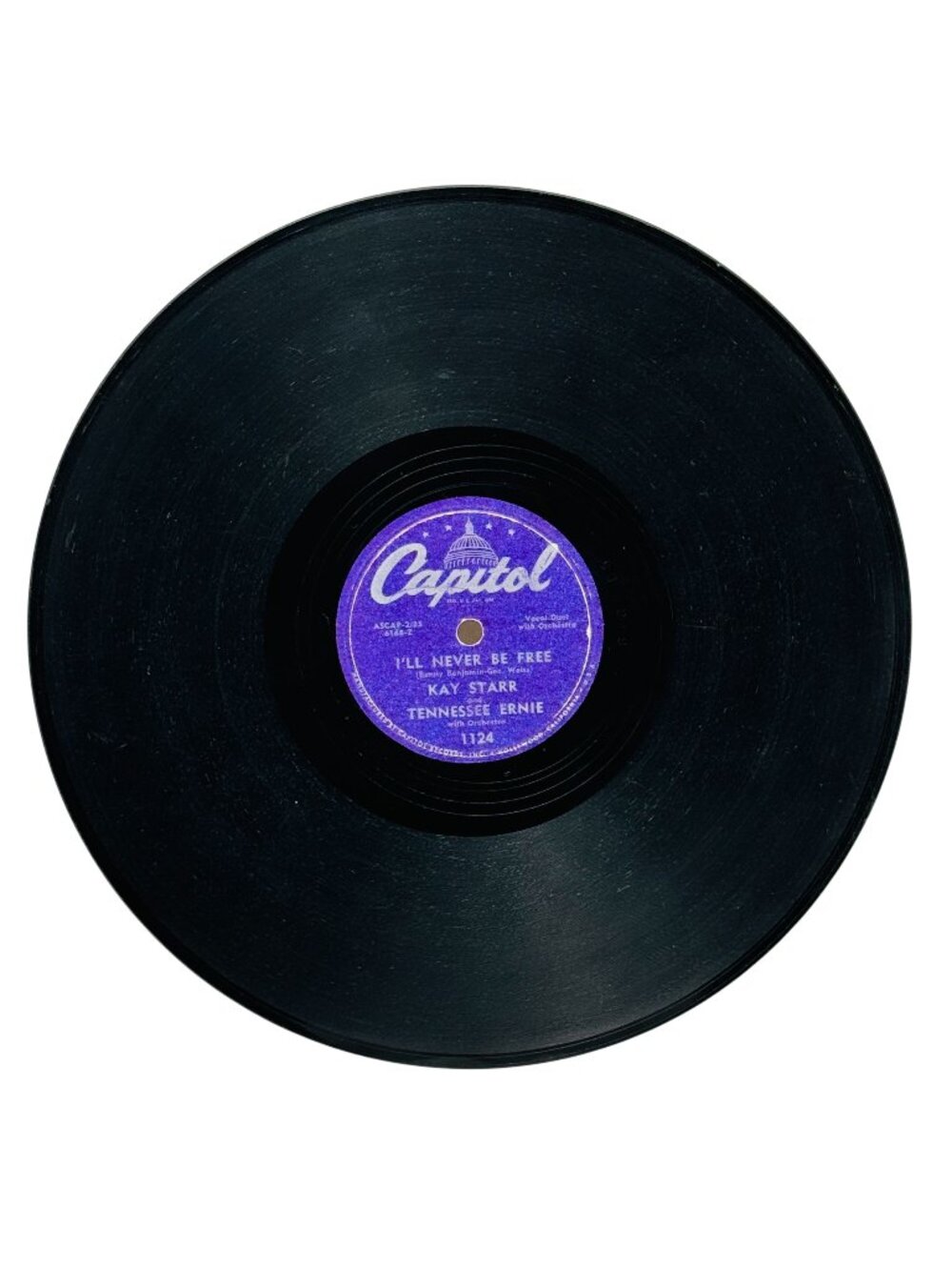Kay Starr Tennessee Ernie I'll Never Be Free 10 Inch Shellac 78 RPM Capitol 1124